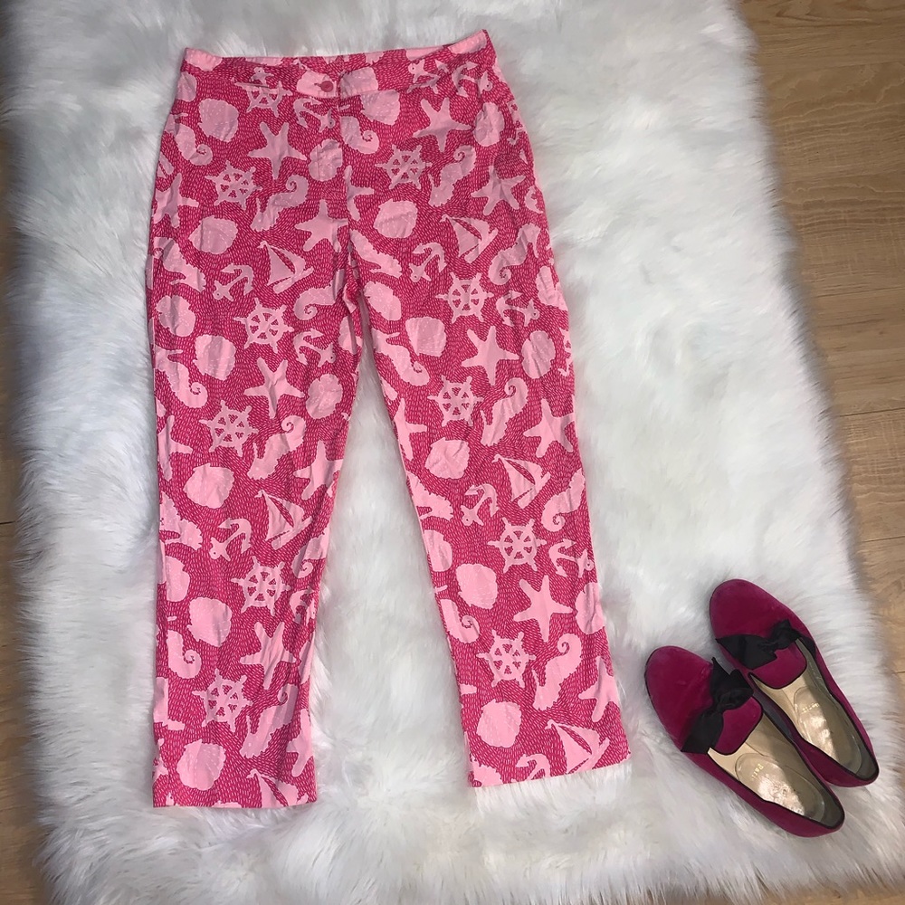 Lilly Pulitzer smooth sailing nautical pink capris - Picture 2 of 8